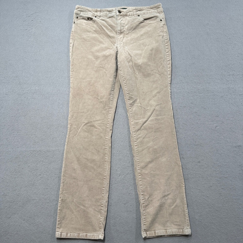 Lauren Ralph Lauren Pants Women's 12 Beige Khaki Straight Leg Classic Fit Y2K